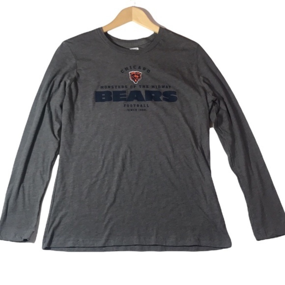 NFL Women's Gray Graphic Monsters of the‎ Midway Chicago Bears Long Sleeve Top